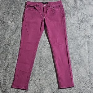 Express Mid-Rise Ankle Legging Stretch Plum Maroon Skinny Jeans Size 8